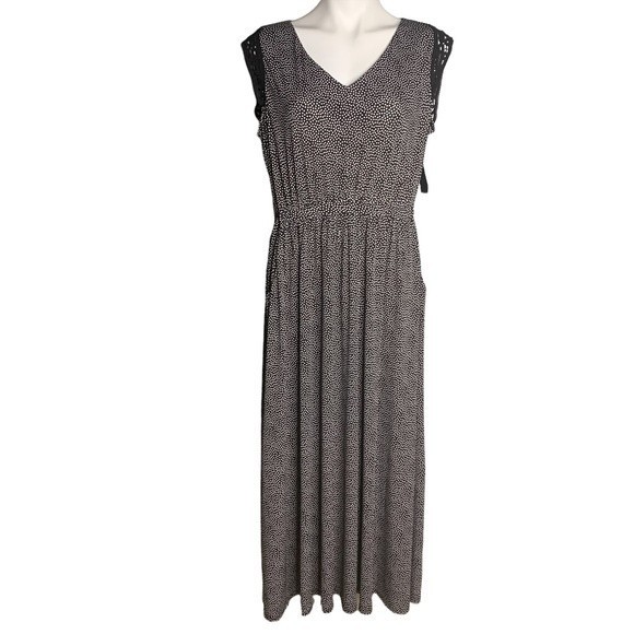 Gabby Skye black and white dots midi dress size 1X - Picture 2 of 7